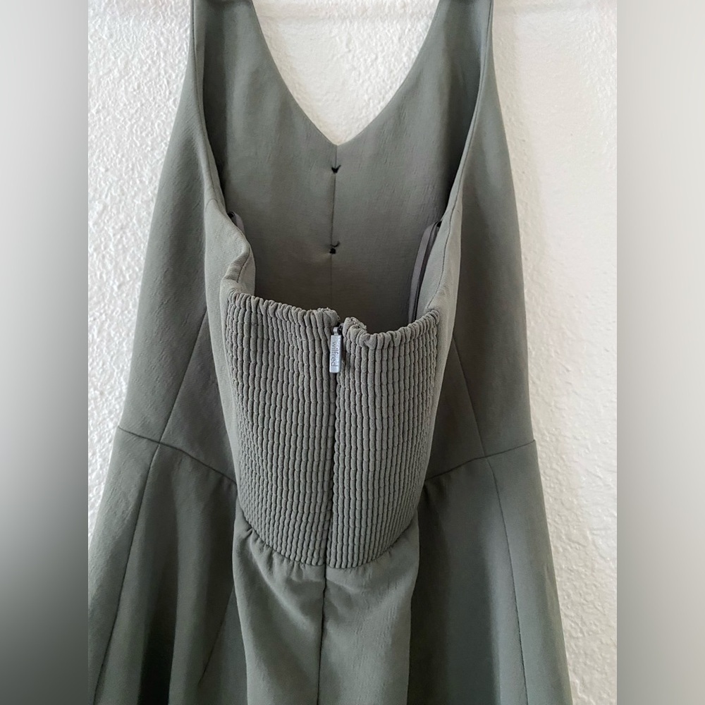 Aritzia Wilfred Upscale Olive Green Halter Jumpsuit - Picture 9 of 11